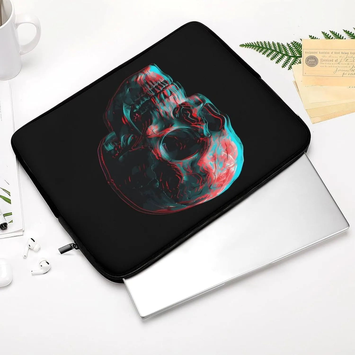 3D Skull Personalized Laptop Bag Business Casual Laptop Cases Slim Computer Bag Briefcase