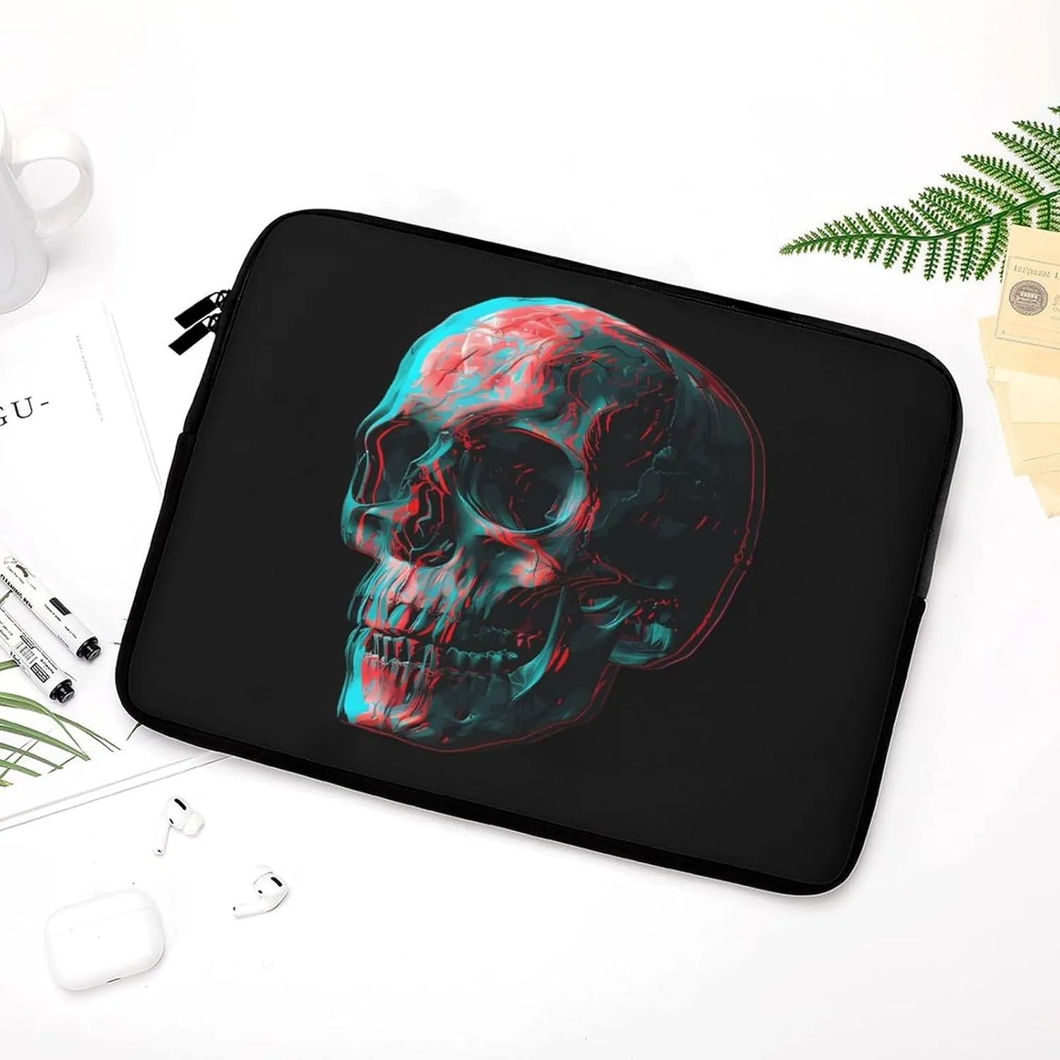 3D Skull Personalized Laptop Bag Business Casual Laptop Cases Slim Computer Bag Briefcase