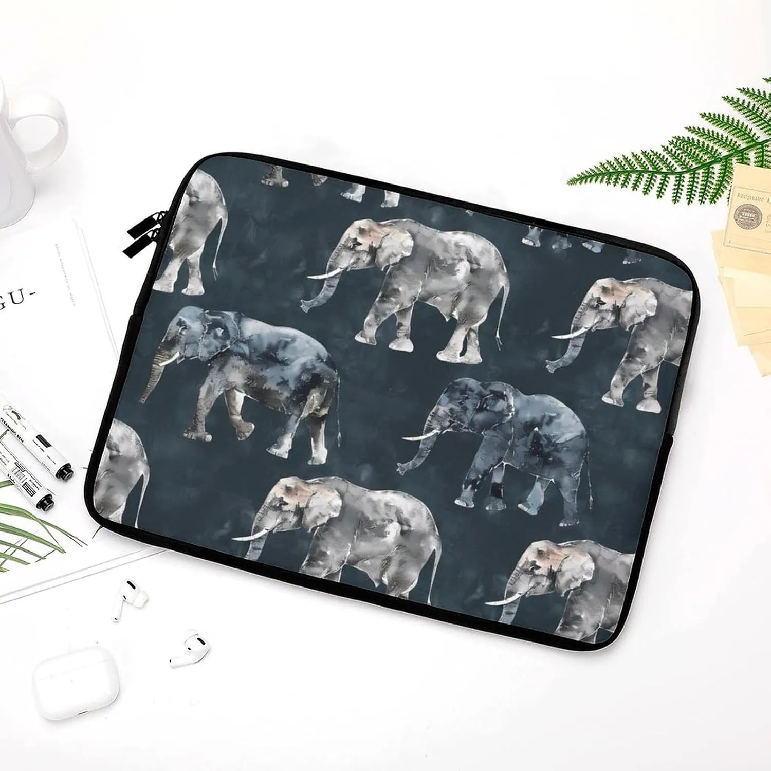Abstract Elephant Personalized Laptop Bag Business Casual Laptop Cases Slim Computer Bag Briefcase