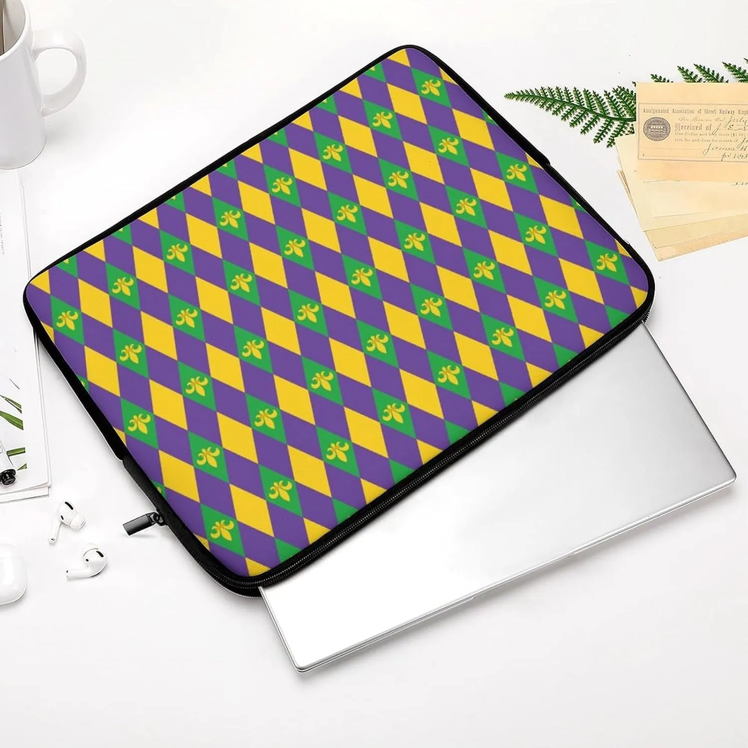Abstract Geometric Pattern Personalized Laptop Bag Business Casual Laptop Case Slim Computer Bag Briefcase