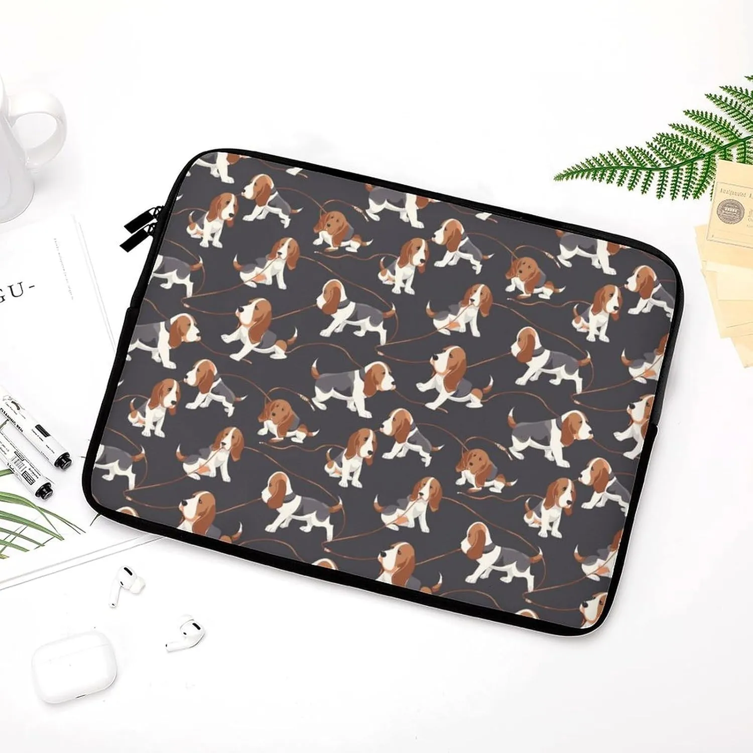 Aggrieved Beagle Dogs Personalized Laptop Bag Business Casual Laptop Cases Slim Computer Bag Briefcase