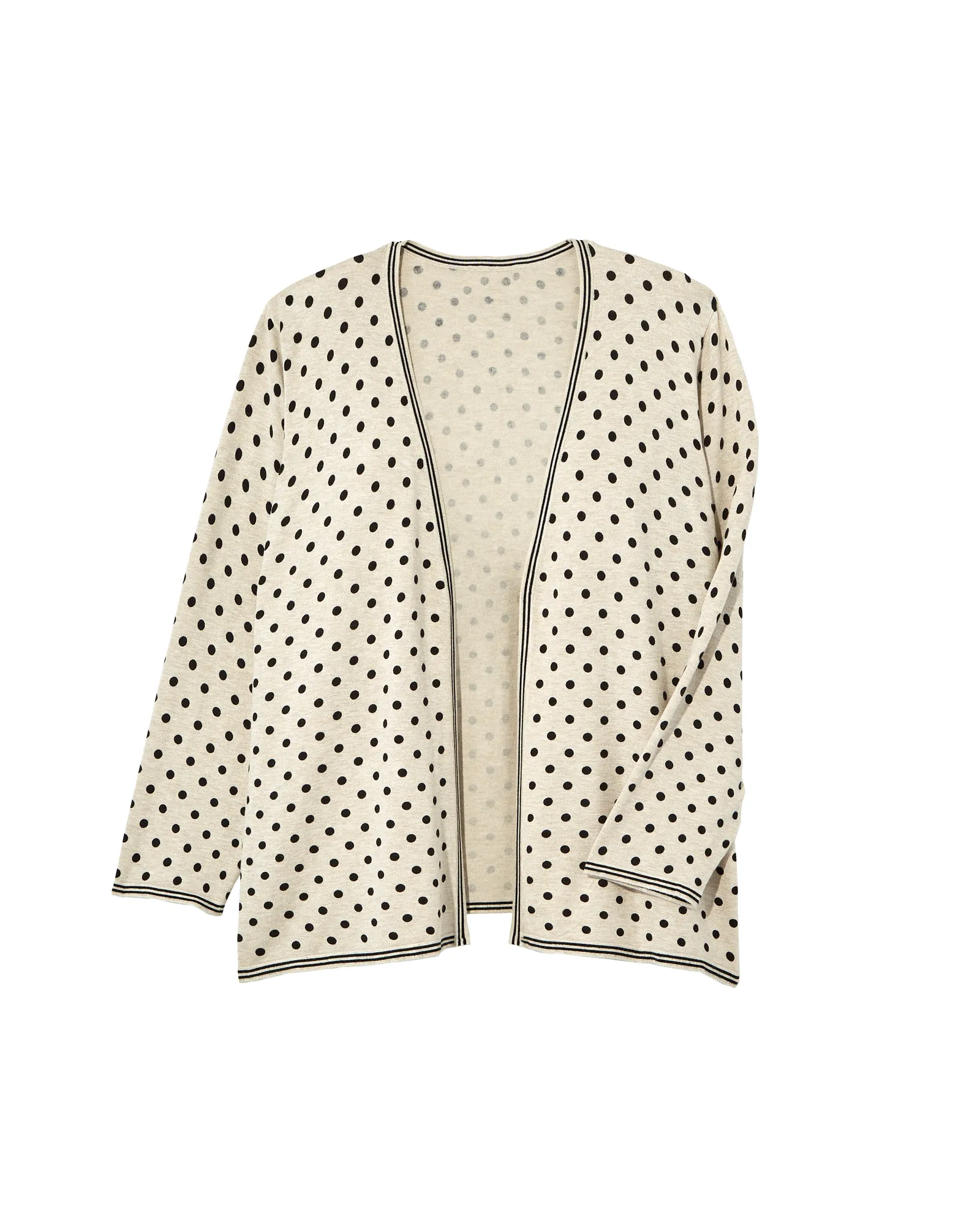 Ally Polka Dot Cardigan | Ivory / Black