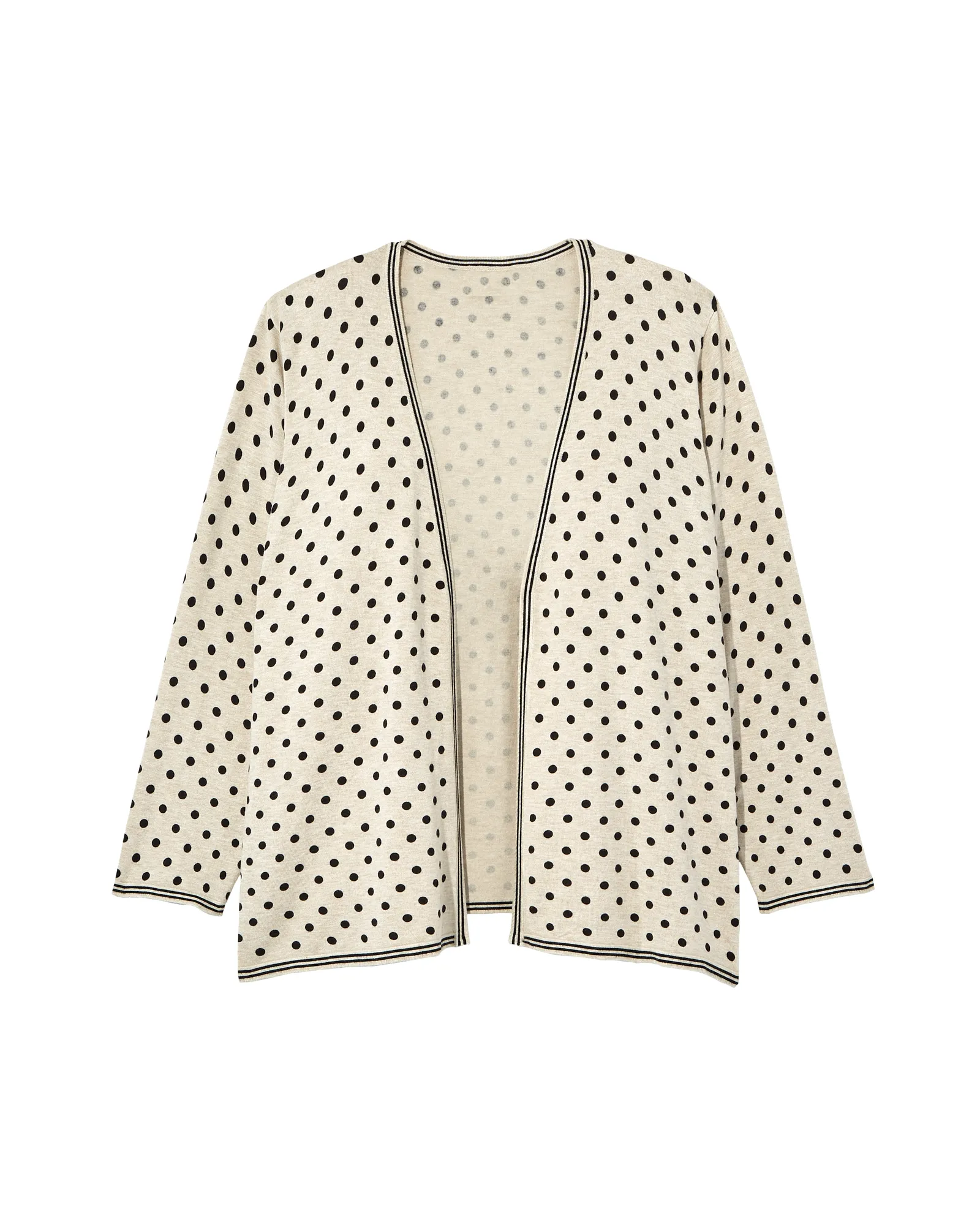 Ally Polka Dot Cardigan | Ivory / Black