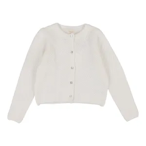 ANALOGIE BY LIL LEGS WINTER WHITE KNIT CLASSIC CARDIGAN