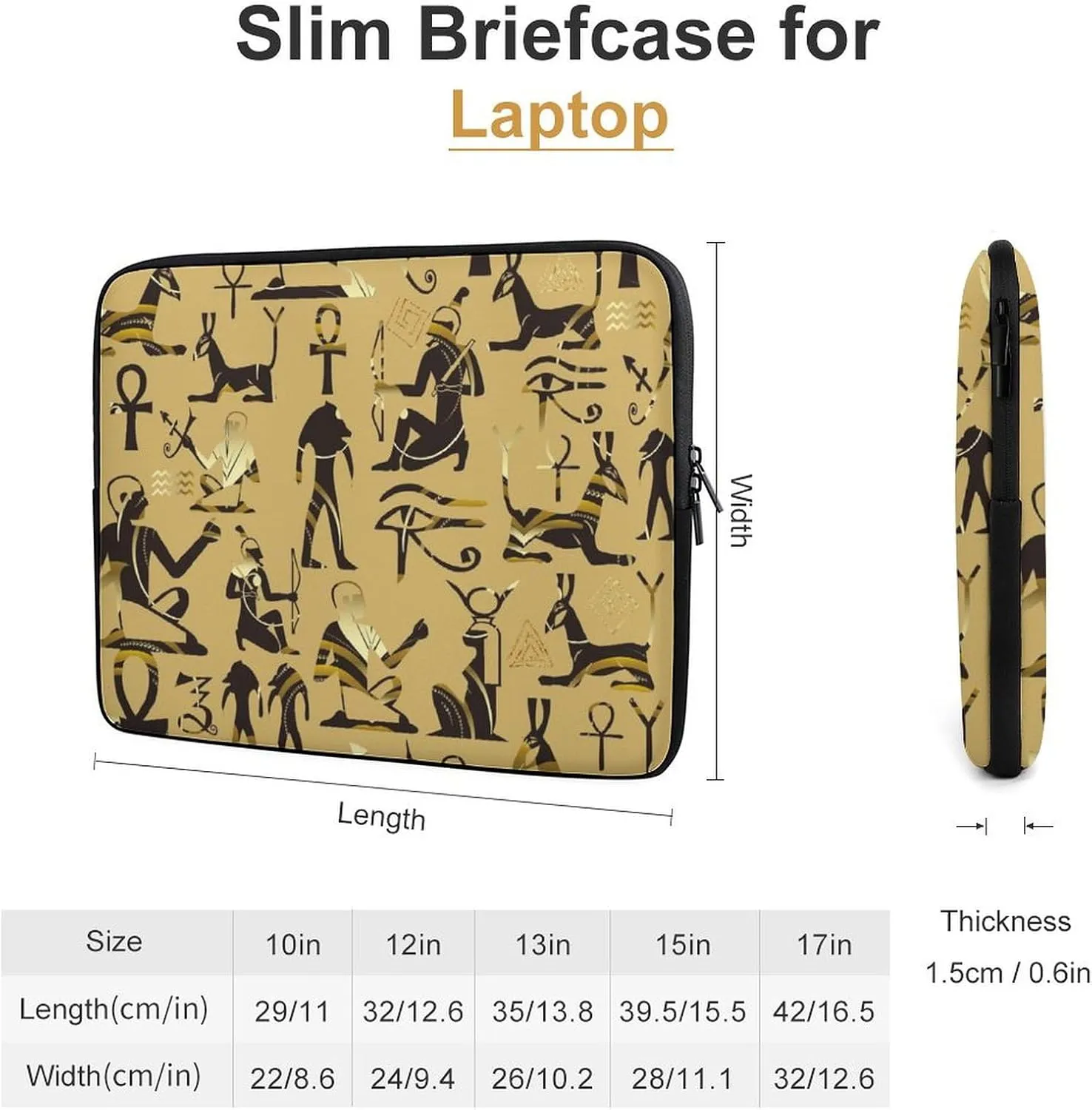 Ancient Egyptian Tales Litanies Personalized Laptop Bag Business Casual Laptop Case Slim Computer Bag Briefcase