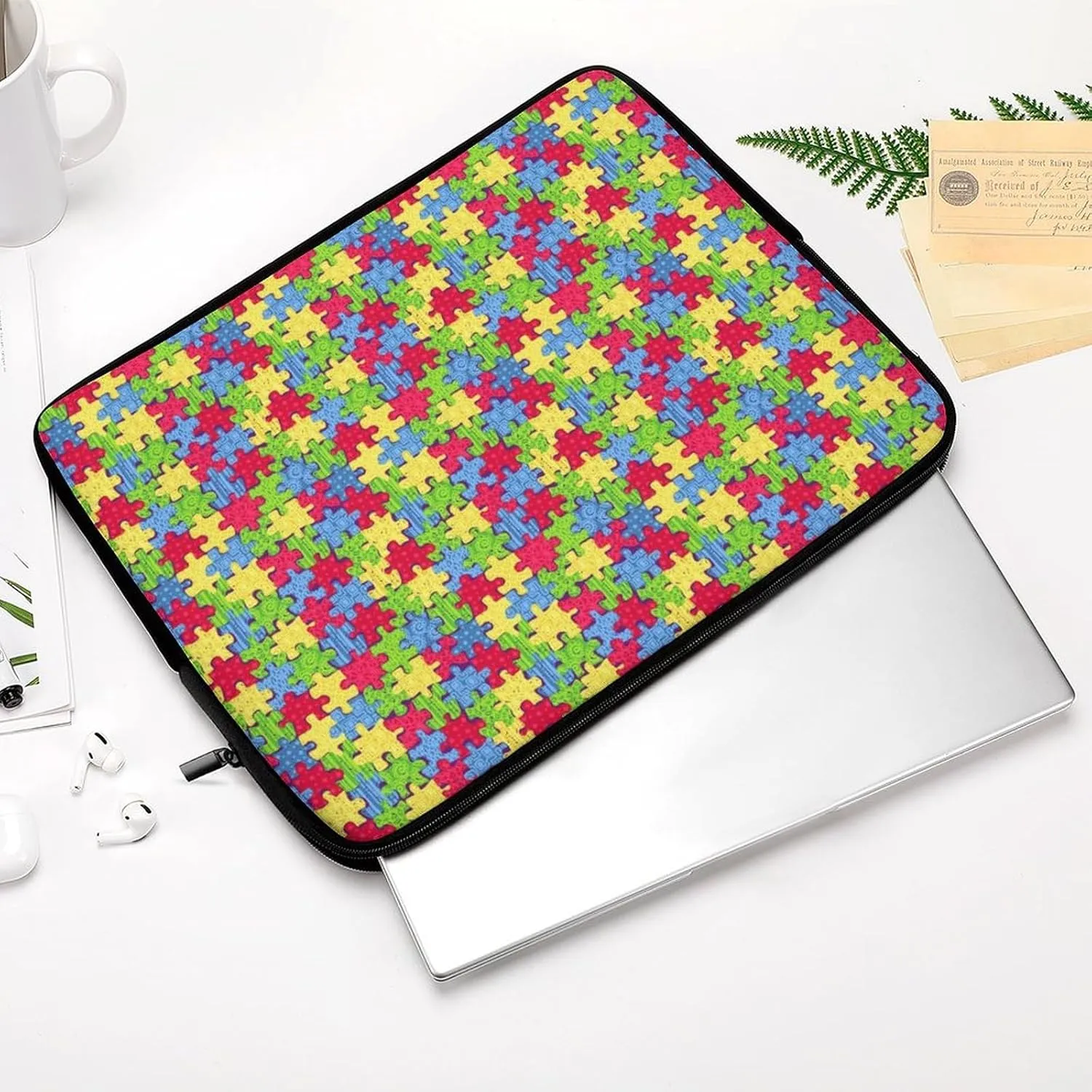 Autism Awareness Personalized Laptop Bag Business Casual Laptop Cases Slim Computer Bag Briefcase