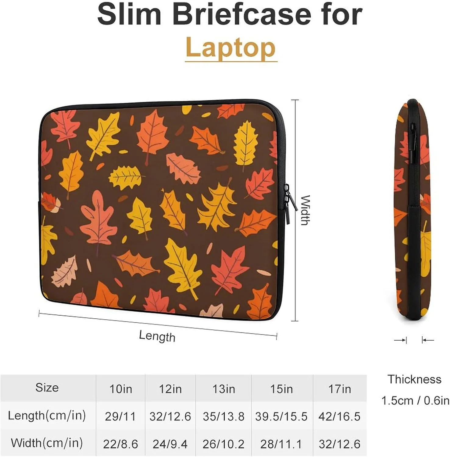 Autumn Leaves Personalized Laptop Bag Business Casual Laptop Cases Slim Computer Bag Briefcase