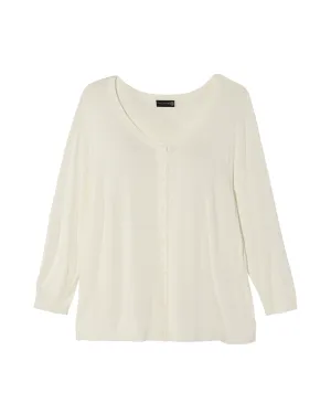 Avery 3/4 Sleeve Crew Neck Cardigan | Ivory