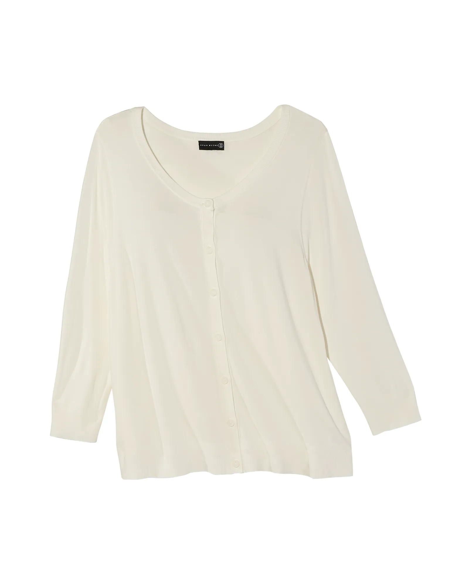Avery 3/4 Sleeve Crew Neck Cardigan | Ivory
