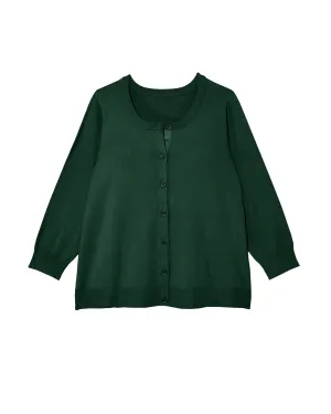 Avery 3/4 Sleeve Crew Neck Cardigan | Teal