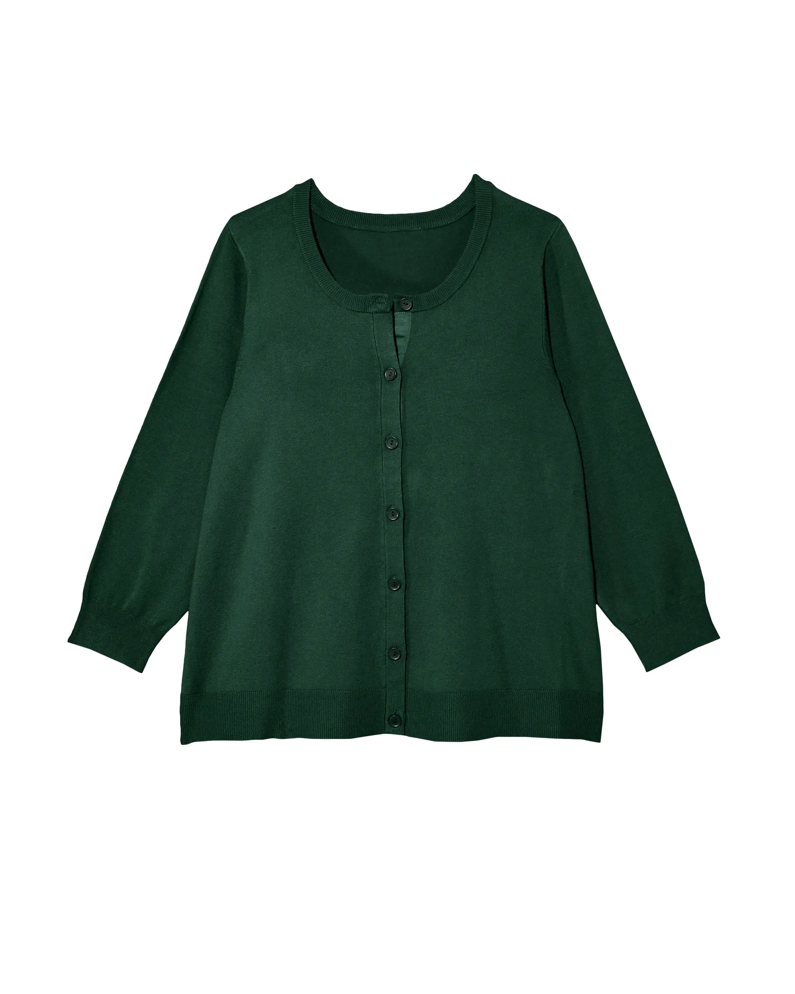 Avery 3/4 Sleeve Crew Neck Cardigan | Teal