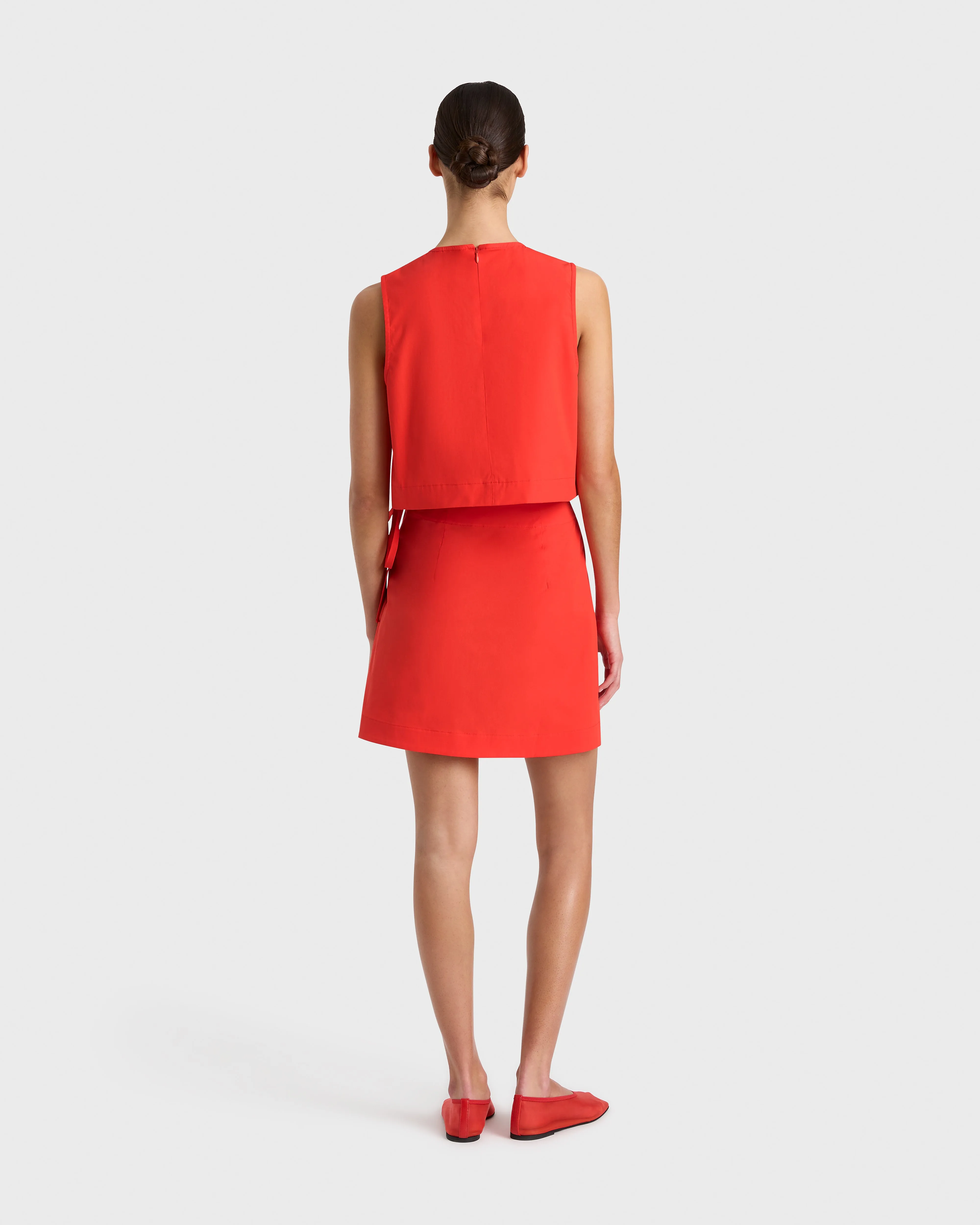 Avila Wrap Mini Skirt - Scarlet
