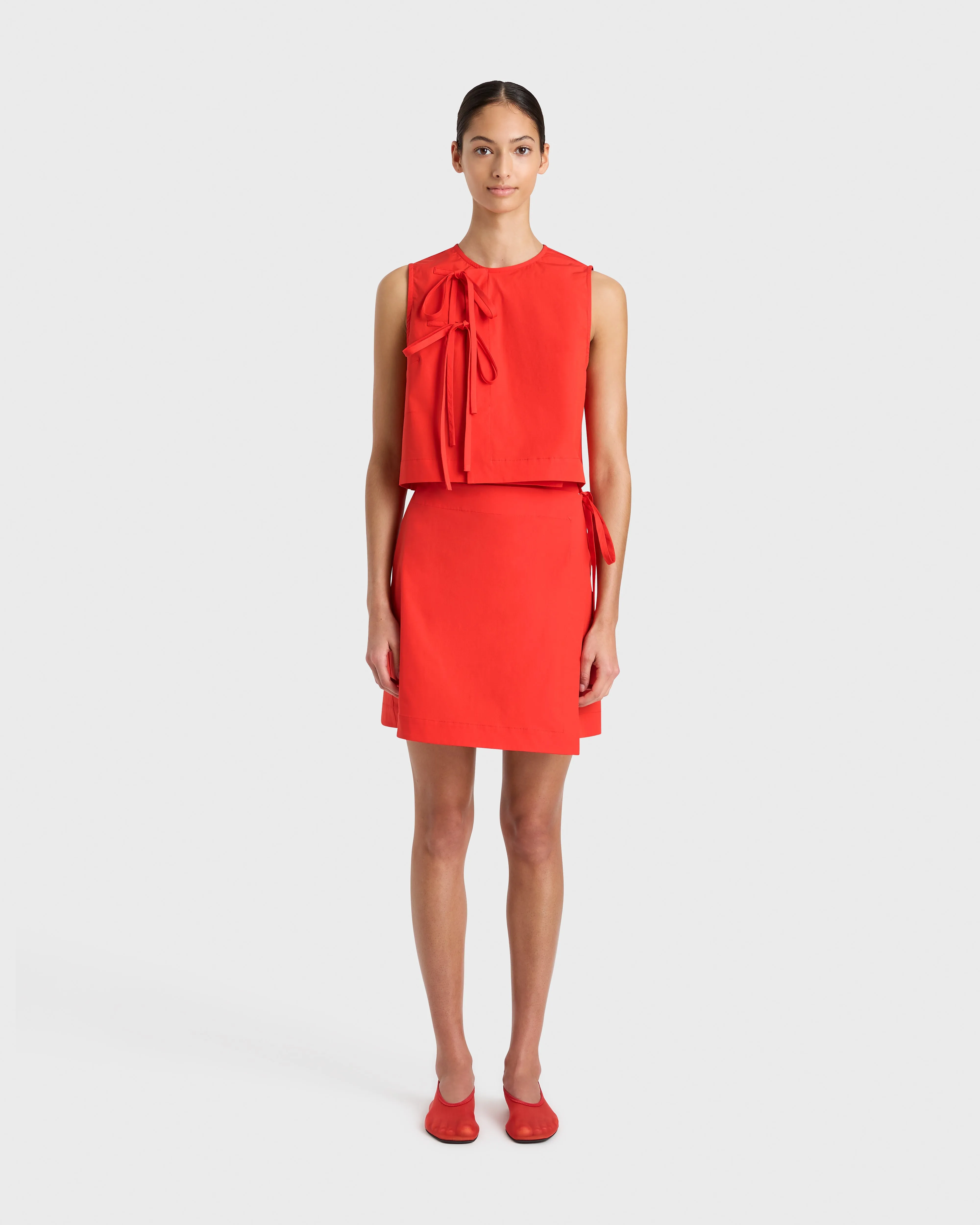 Avila Wrap Mini Skirt - Scarlet