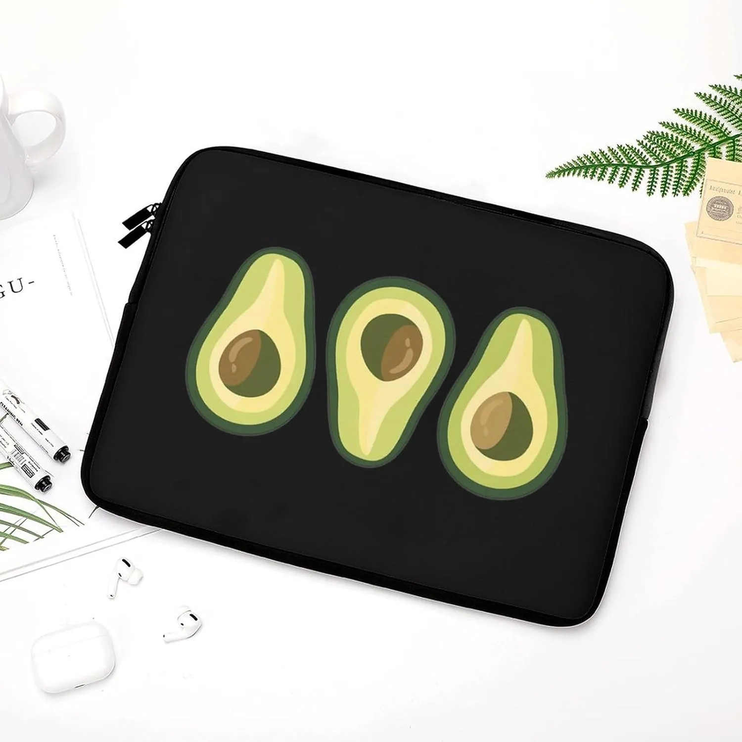 Avocado Slices Personalized Laptop Bag Business Casual Laptop Cases Slim Computer Bag Briefcase