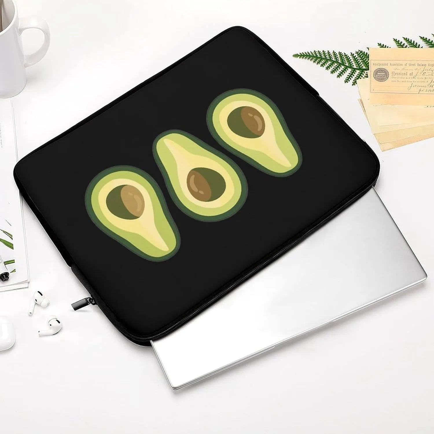Avocado Slices Personalized Laptop Bag Business Casual Laptop Cases Slim Computer Bag Briefcase
