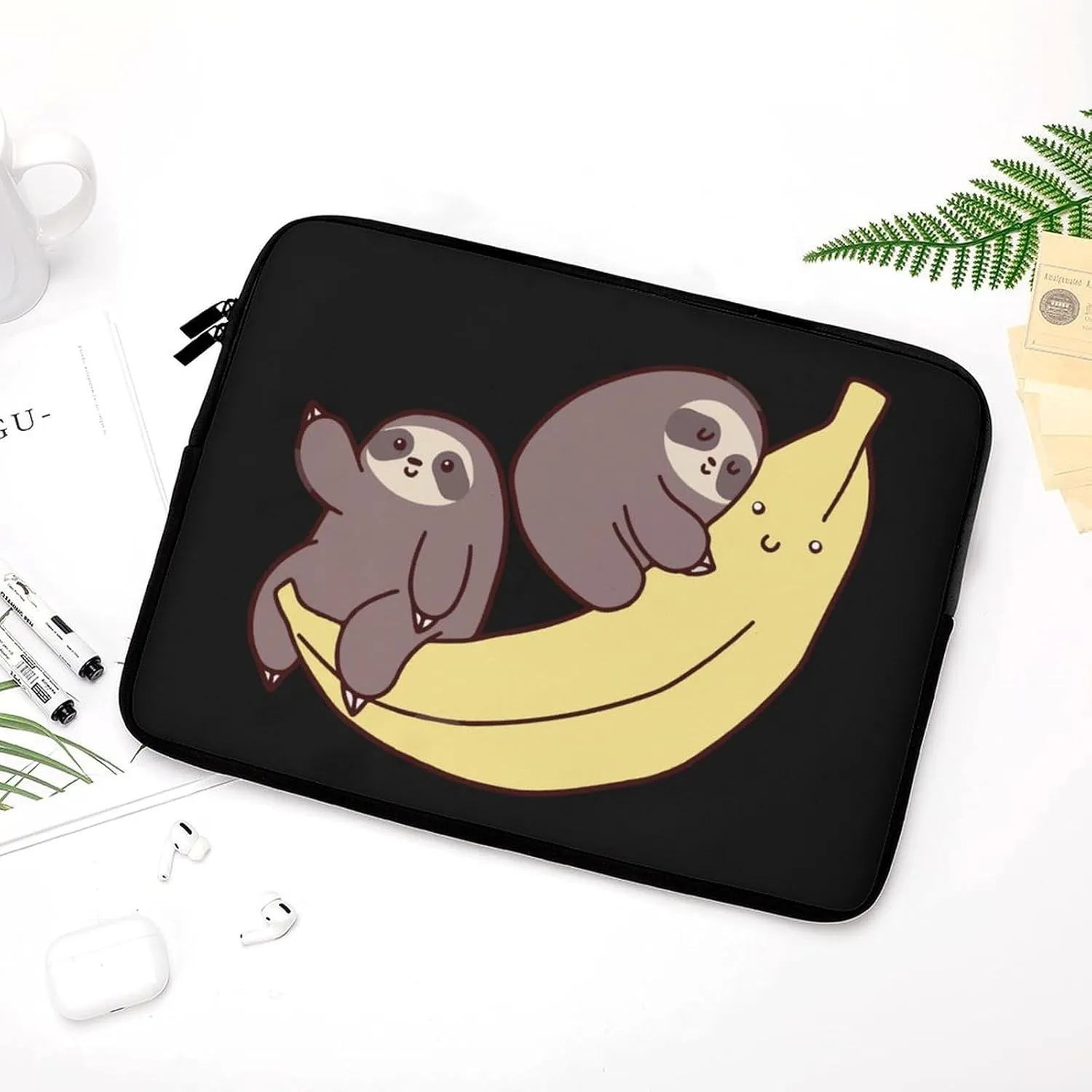 Banana Wild Sloth Personalized Laptop Bag Business Casual Laptop Case Slim Computer Bag Briefcase