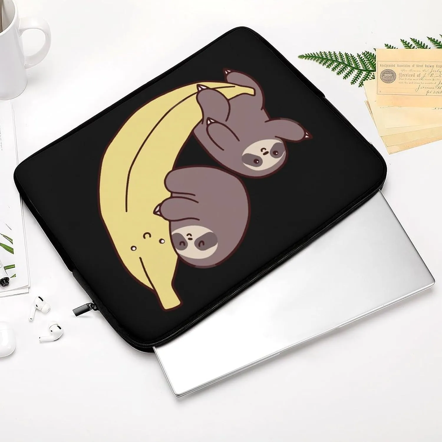 Banana Wild Sloth Personalized Laptop Bag Business Casual Laptop Case Slim Computer Bag Briefcase