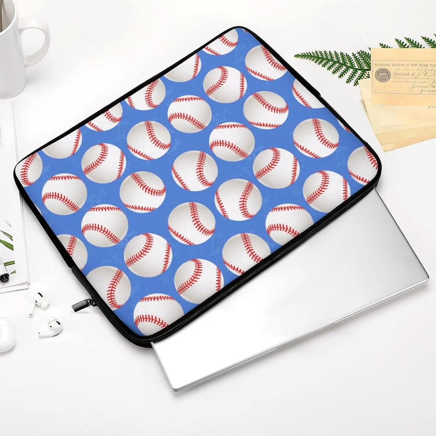Baseballs Personalized Laptop Bag Business Casual Laptop Case Slim Computer Bag Briefcase