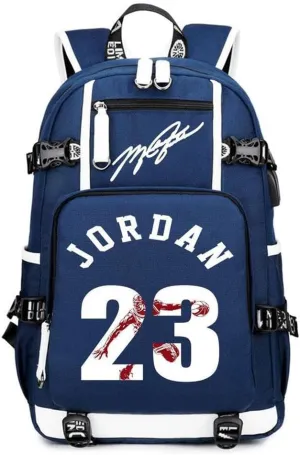 Basketball 23 Student School Bag, Laptop Backpack, Ultra-Light Travel Bag, For Men And Women (blue-C)