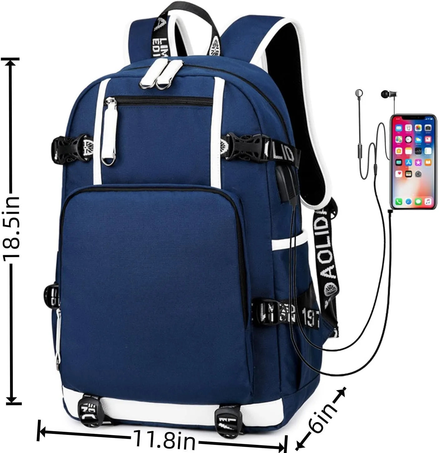 Basketball 23 Student School Bag, Laptop Backpack, Ultra-Light Travel Bag, For Men And Women (blue-C)