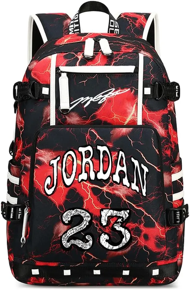 Basketball Star 23 Athletes Laptop Backpack Student Backpack Men Women Ultra Light Travel Bag (Red1)