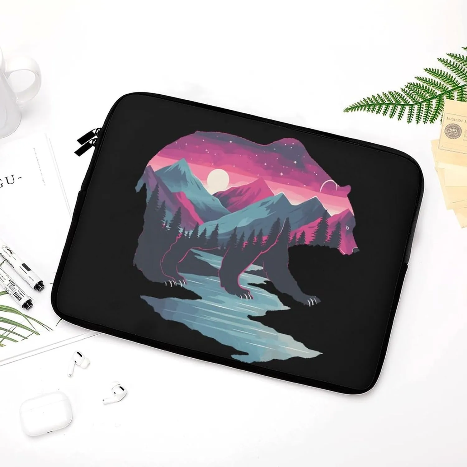 Bear Wildlife Animal Personalized Laptop Bag Business Casual Laptop Cases Slim Computer Bag Briefcase