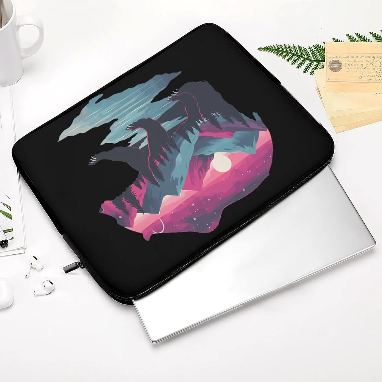 Bear Wildlife Animal Personalized Laptop Bag Business Casual Laptop Cases Slim Computer Bag Briefcase