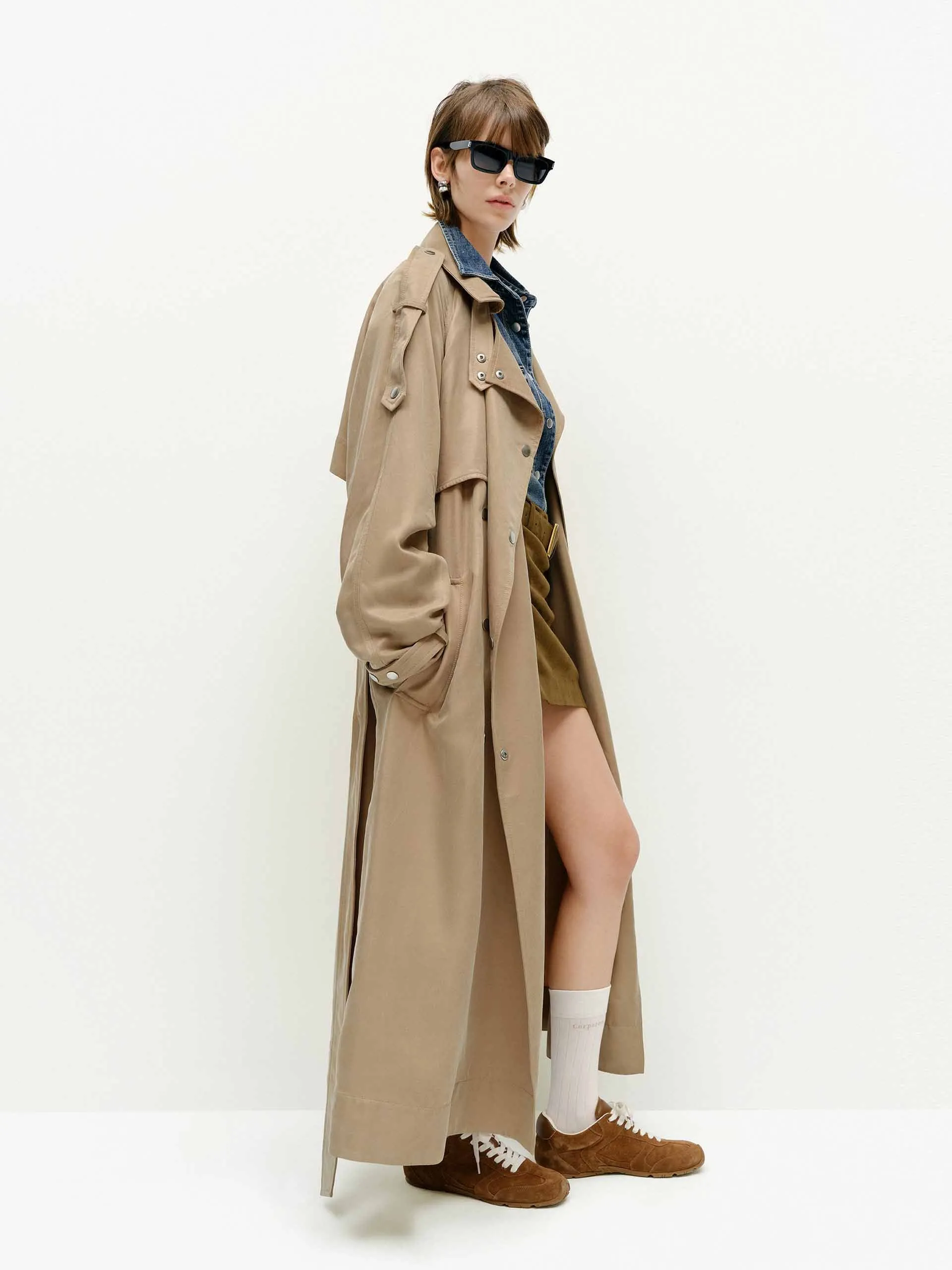 Belted Longline Trench Coat