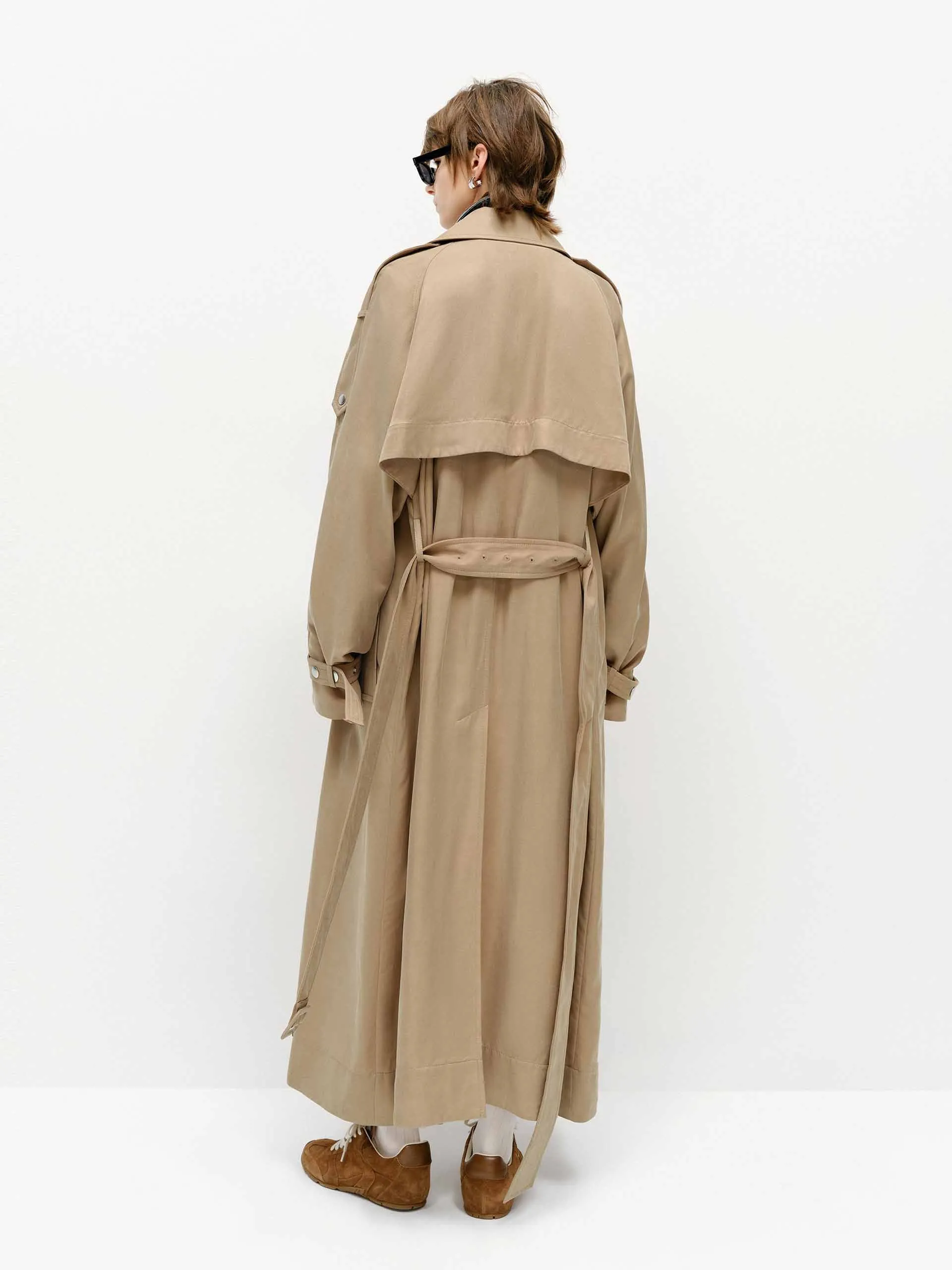 Belted Longline Trench Coat