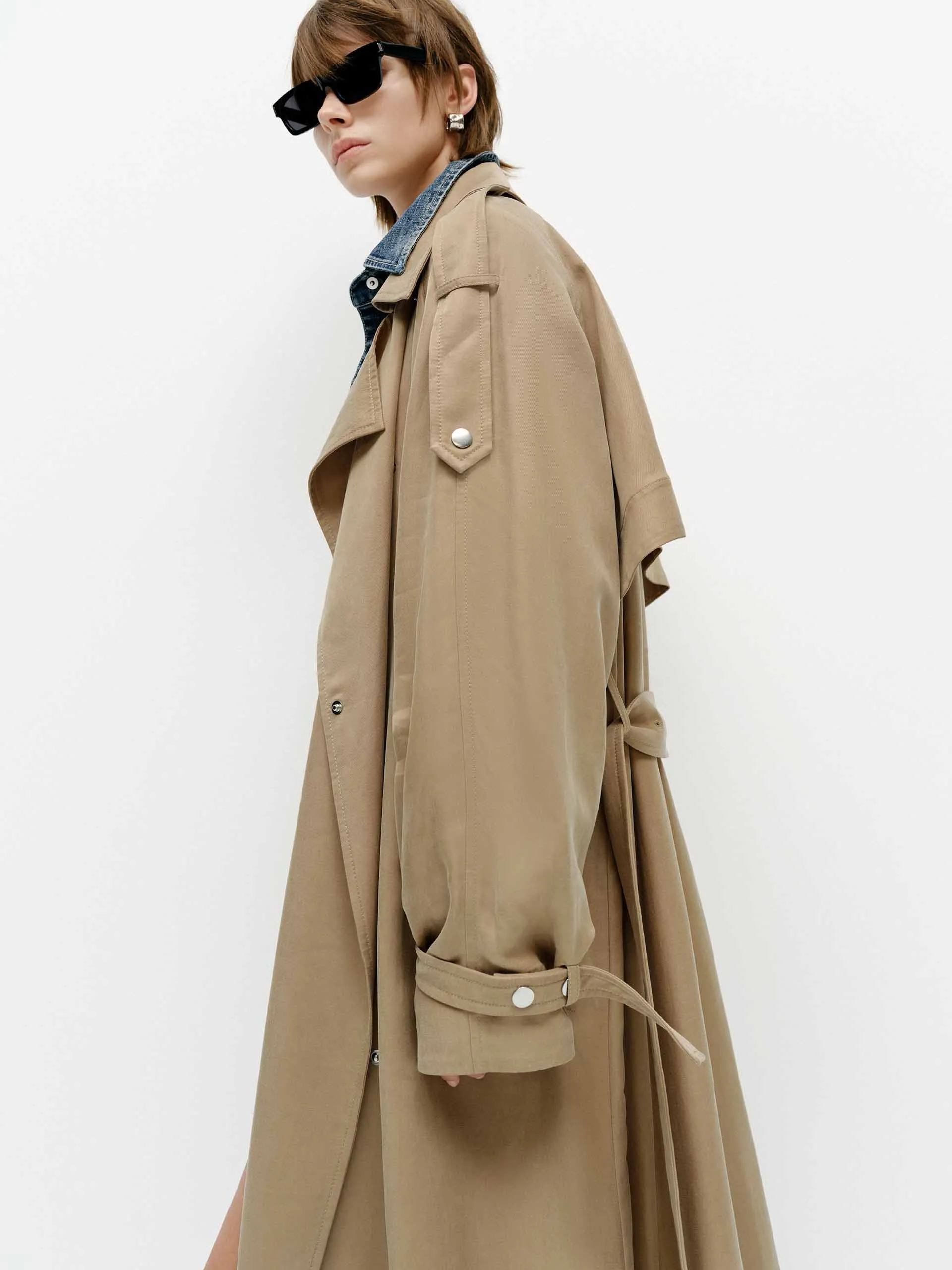 Belted Longline Trench Coat