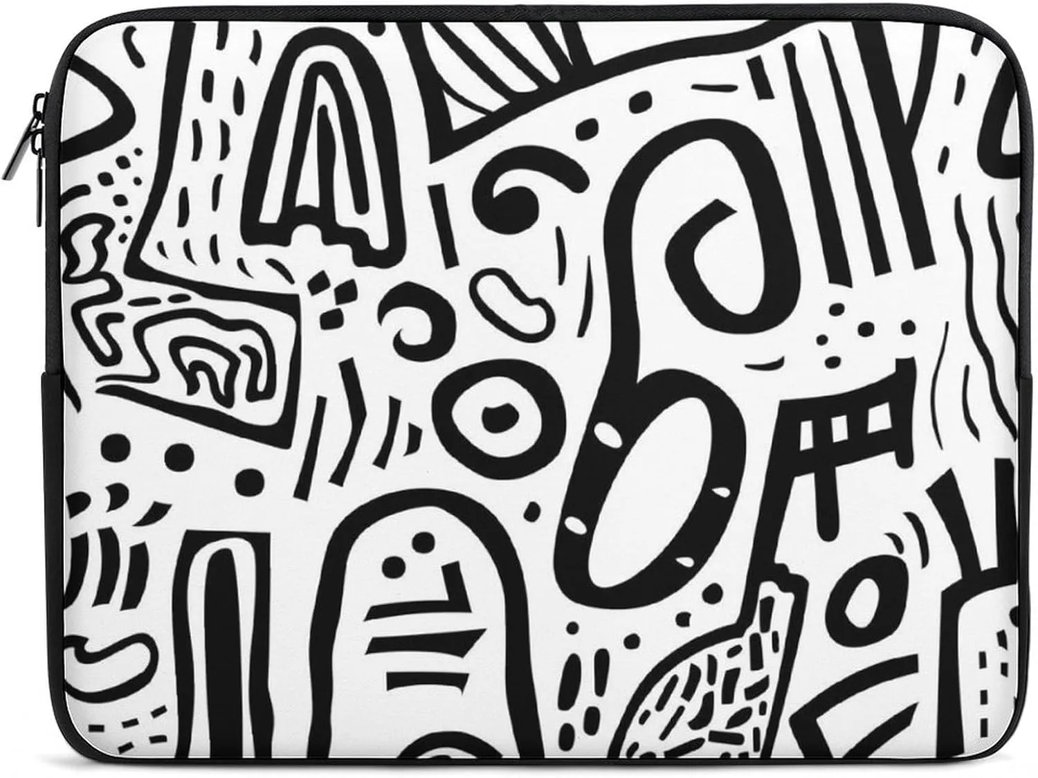 Black and White Graffiti Painting Personalized Laptop Bag Business Casual Laptop Cases Slim Computer Bag Briefcase