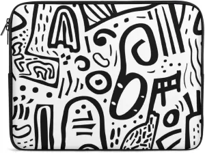 Black and White Graffiti Painting Personalized Laptop Bag Business Casual Laptop Cases Slim Computer Bag Briefcase