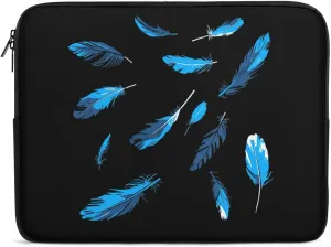 Blue Feathers Personalized Laptop Bag Business Casual Laptop Cases Slim Computer Bag Briefcase