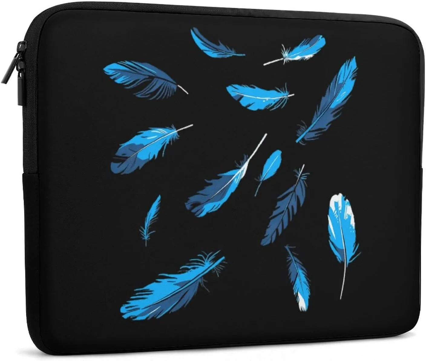 Blue Feathers Personalized Laptop Bag Business Casual Laptop Cases Slim Computer Bag Briefcase