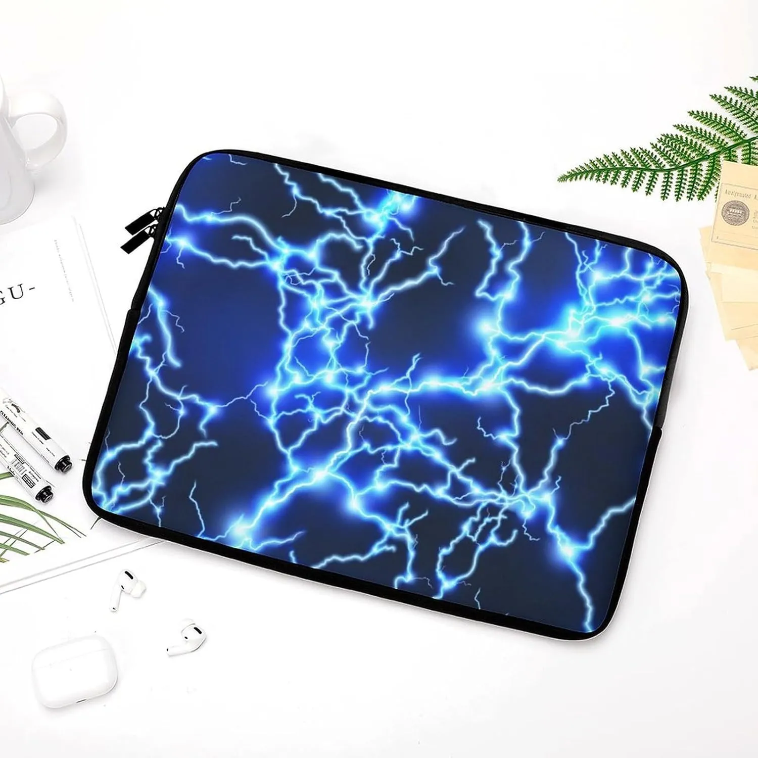 Blue Lightning Personalized Laptop Bag Business Casual Laptop Case Slim Computer Bag Briefcase
