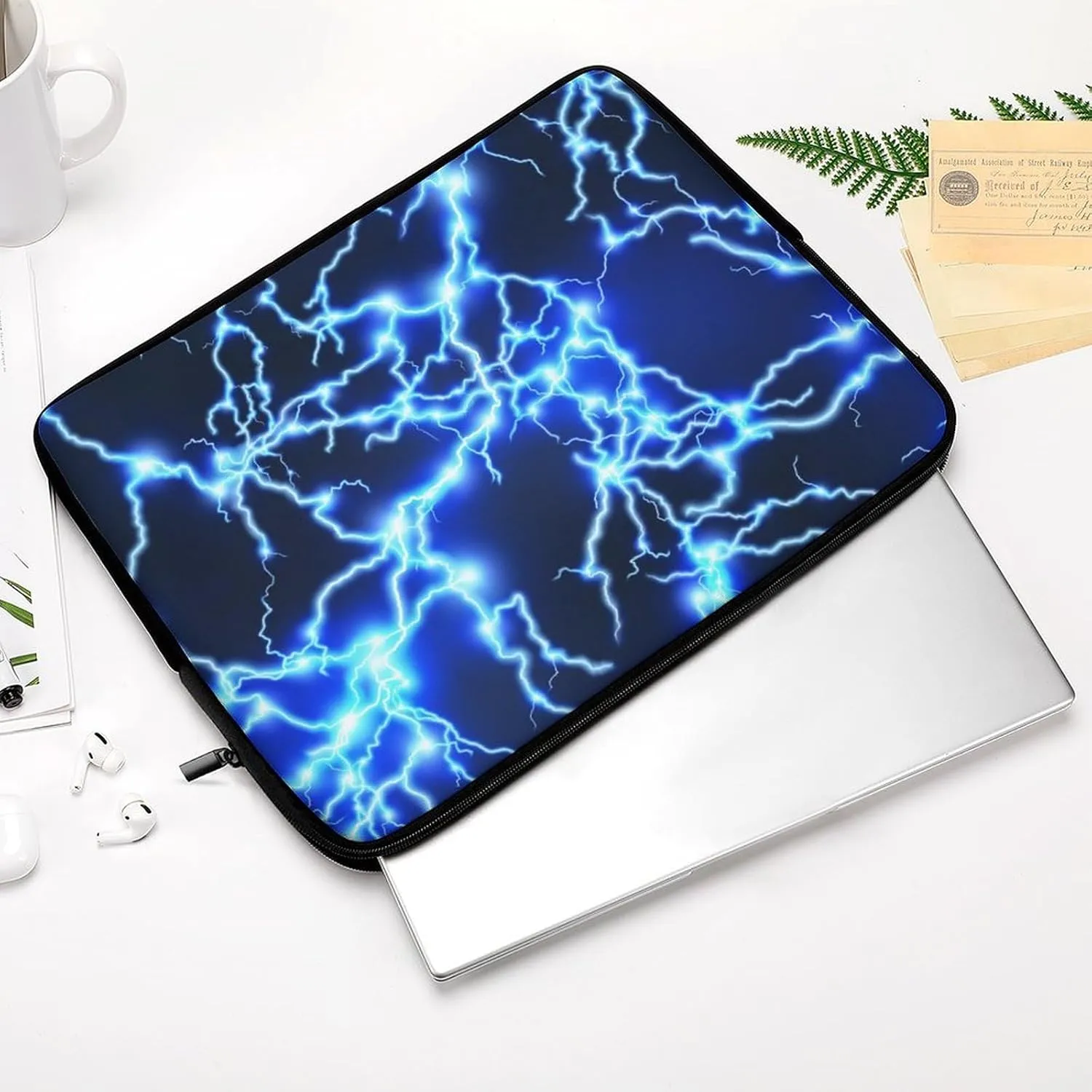Blue Lightning Personalized Laptop Bag Business Casual Laptop Case Slim Computer Bag Briefcase