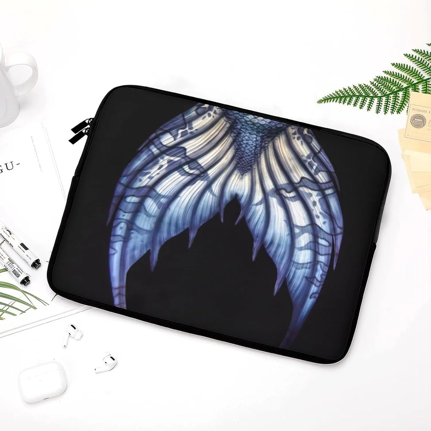 Blue Mermaid Tail Personalized Laptop Bag Business Casual Laptop Case Slim Computer Bag Briefcase