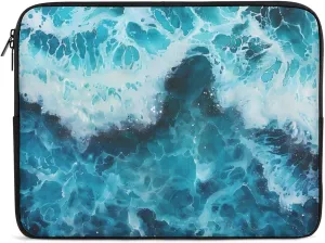 Blue Ocean Waves Personalized Laptop Bag Business Casual Laptop Cases Slim Computer Bag Briefcase