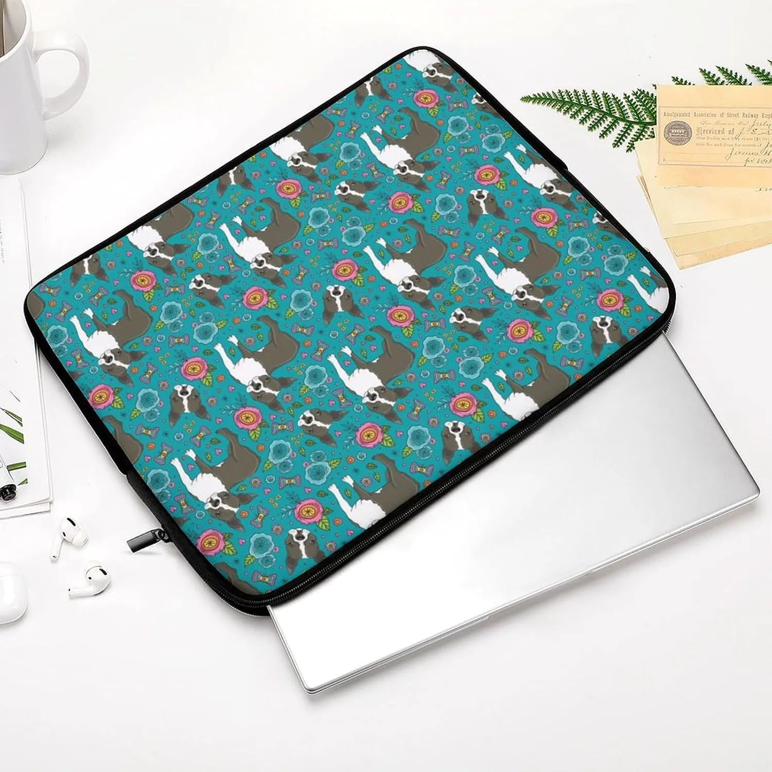 Boston Terrier French Bulldog Personalized Laptop Bag Business Casual Laptop Case Slim Computer Bag Briefcase