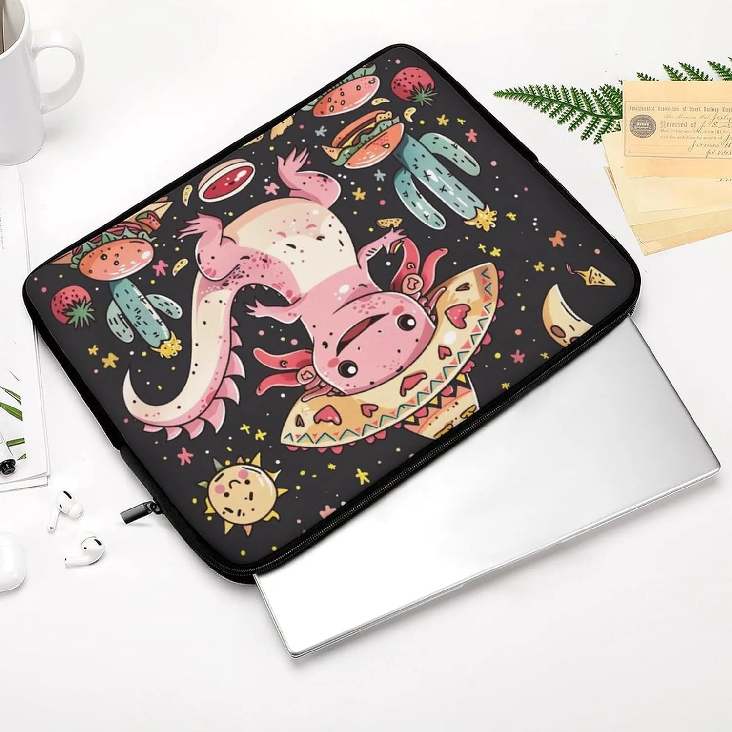 Cactus Axolotl Mexican Personalized Laptop Bag Business Casual Laptop Cases Slim Computer Bag Briefcase