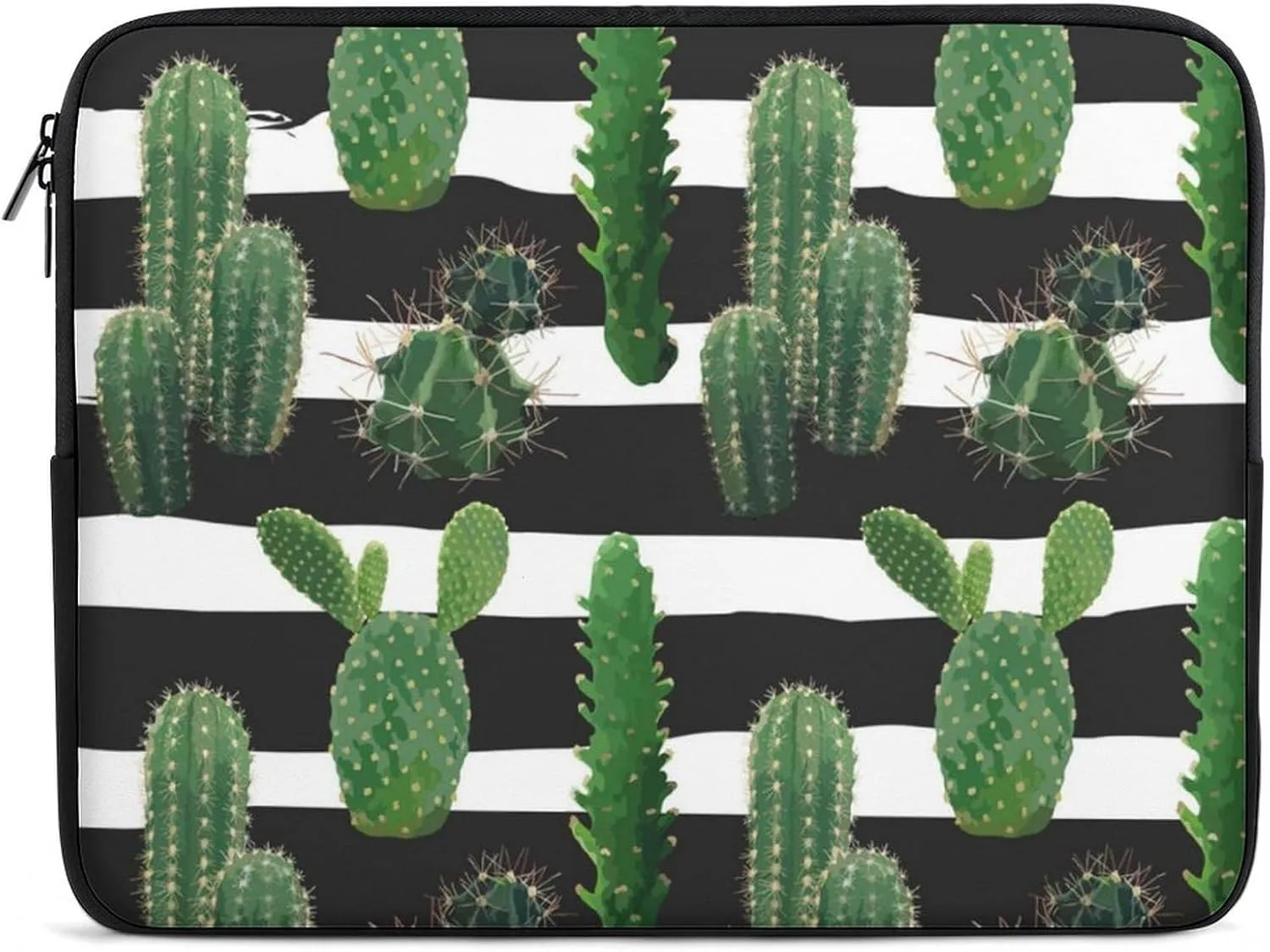 Cactus On Stripes Personalized Laptop Bag Business Casual Laptop Case Slim Computer Bag Briefcase