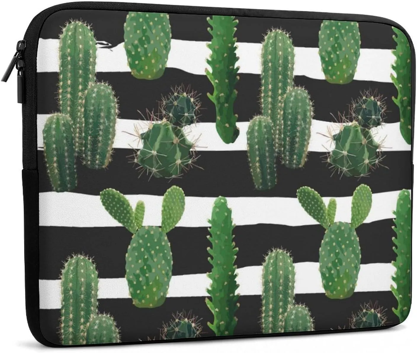Cactus On Stripes Personalized Laptop Bag Business Casual Laptop Case Slim Computer Bag Briefcase