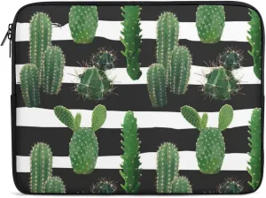 Cactus On Stripes Personalized Laptop Bag Business Casual Laptop Case Slim Computer Bag Briefcase