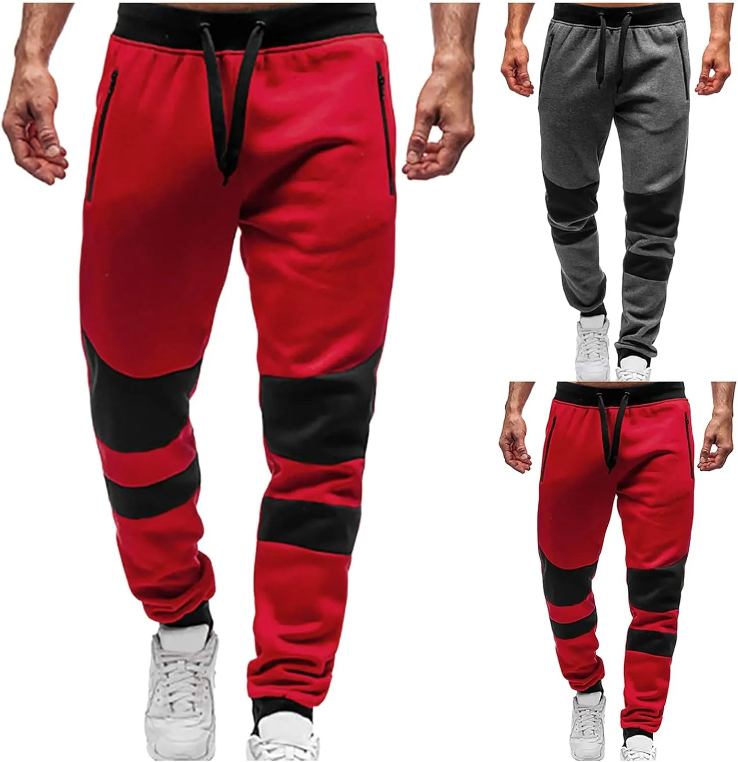 Cargo Pants for Men Relaxed Fit Heavyweight Fleece Cargo Sweatpant Stretch Elastic Waist Jogger Sport Pant Drawstring