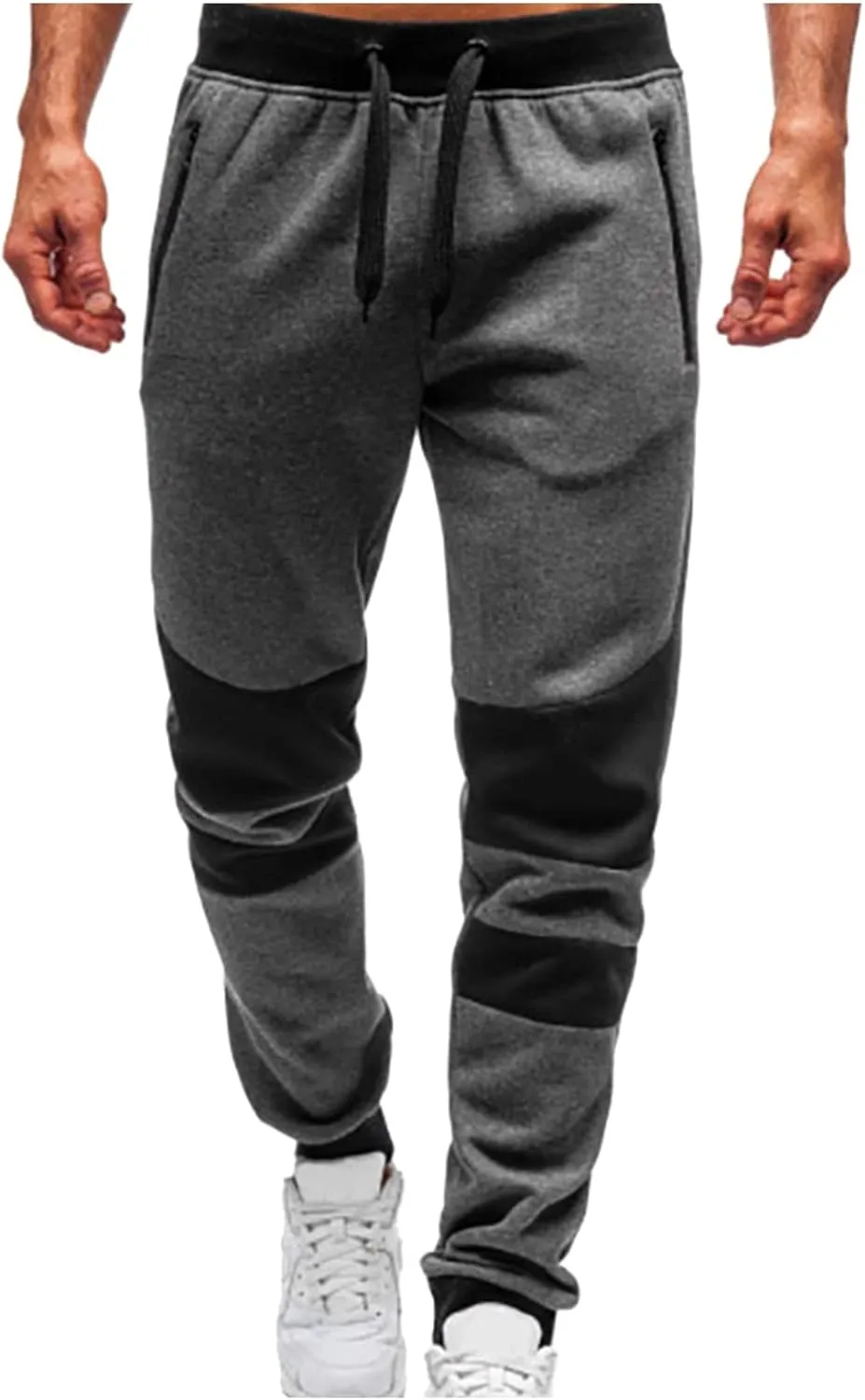 Cargo Pants for Men Relaxed Fit Heavyweight Fleece Cargo Sweatpant Stretch Elastic Waist Jogger Sport Pant Drawstring