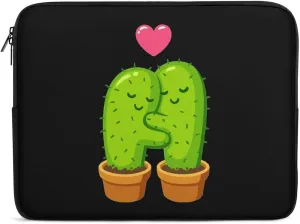 Cartoon Cactus Hug Personalized Laptop Bag Business Casual Laptop Case Slim Computer Bag Briefcase