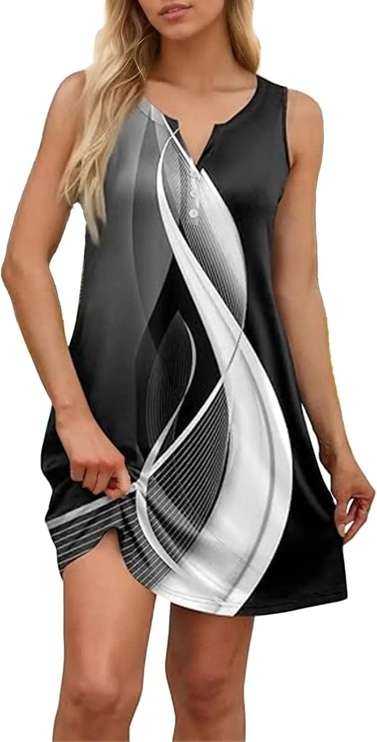 Casual Summer Dresses for Women 2025,Women's Midi Dress Summer Solid Color Short Sleeve V-Neck T-Shirt Beach Sundress