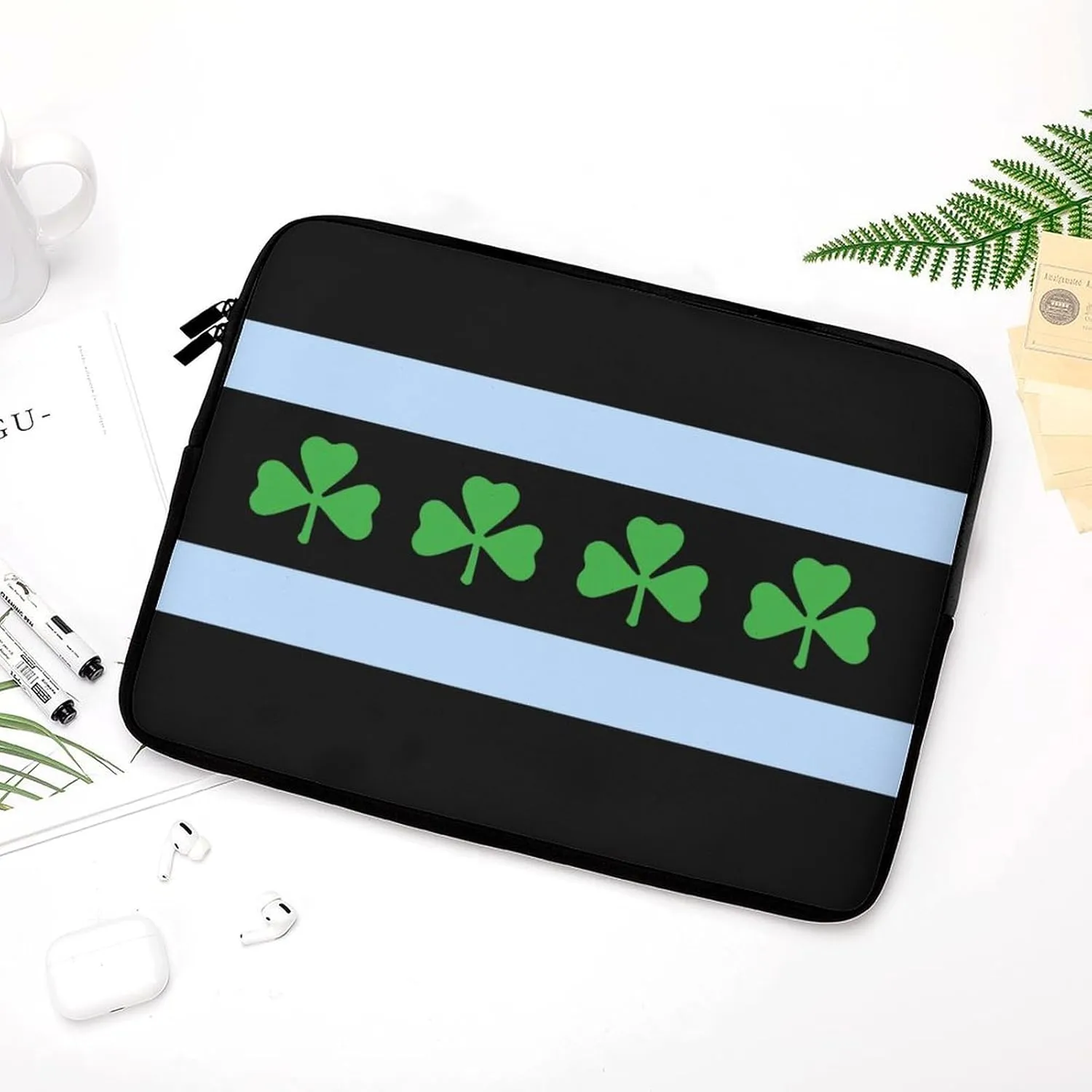 Chicago Irish Flag Personalized Laptop Bag Business Casual Laptop Case Slim Computer Bag Briefcase