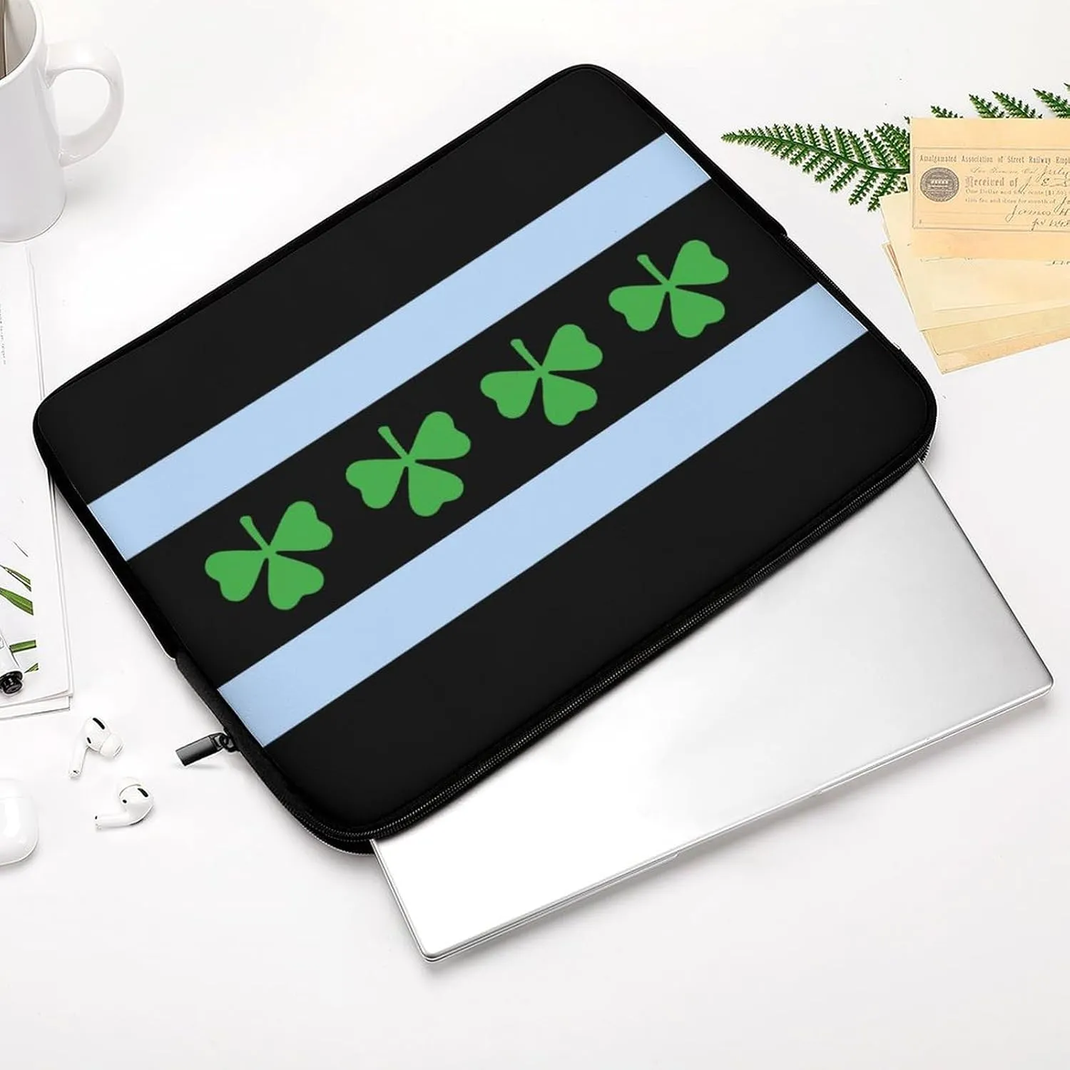Chicago Irish Flag Personalized Laptop Bag Business Casual Laptop Case Slim Computer Bag Briefcase