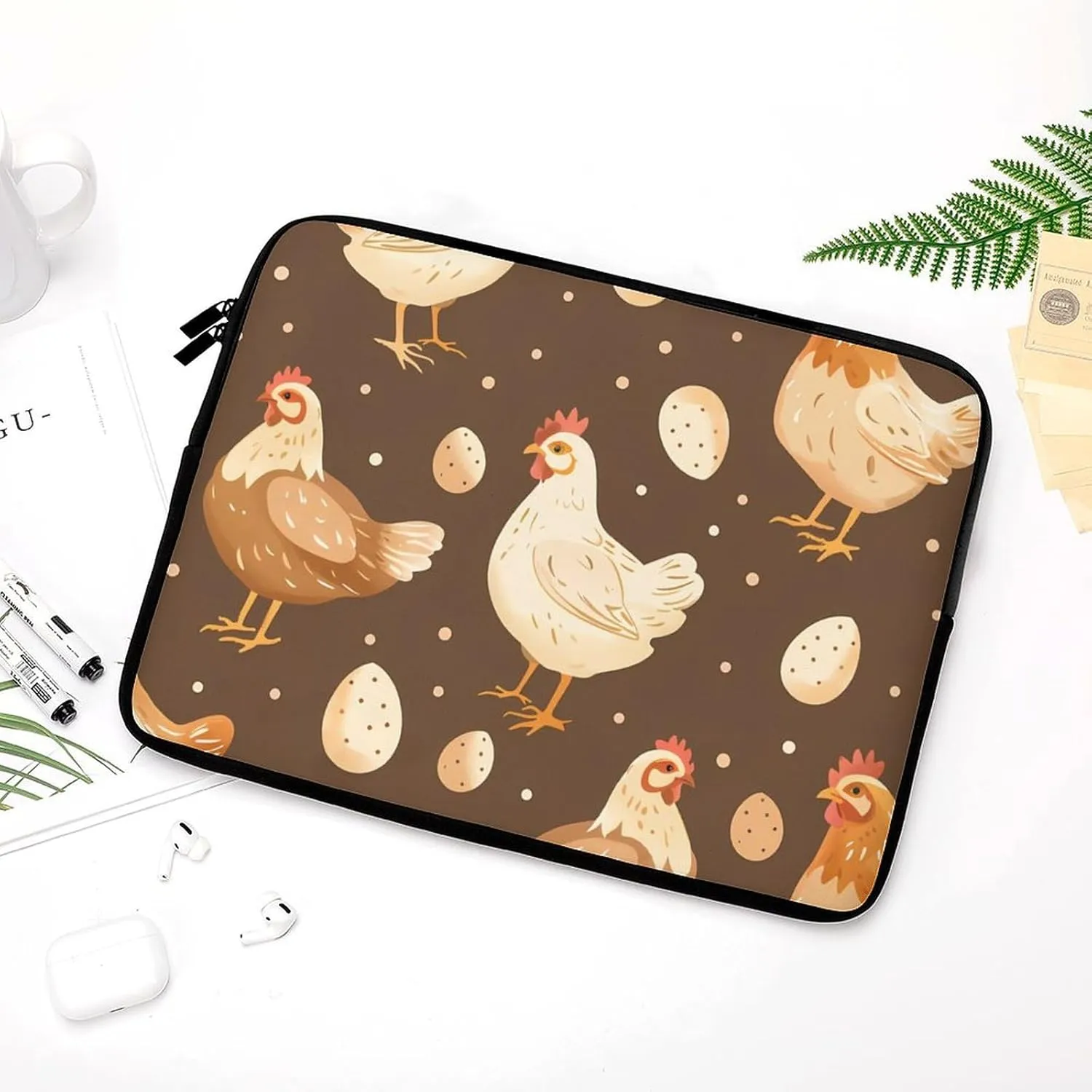 Chicken Rooster Eggs Personalized Laptop Bag Business Casual Laptop Cases Slim Computer Bag Briefcase